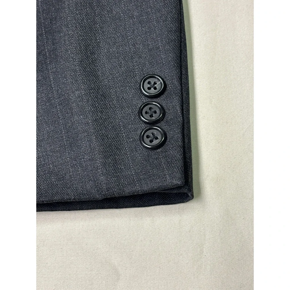 J. Press Parker Mens 43R Wool Pinstripe Blazer Jacket Charcoal Grey‎ Made Canada